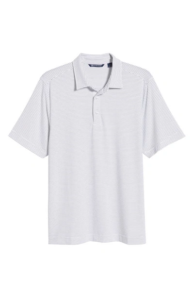 Cutter & Buck Forge Pencil Stripe Stretch Mens Big And Tall Polo Shirt In White