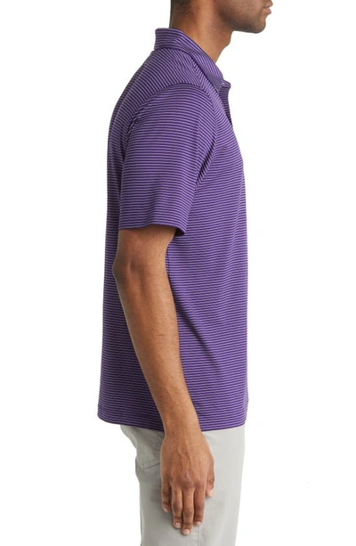 Cutter & Buck Forge Drytec Pencil Stripe Performance Polo In College Purple
