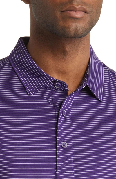 Cutter & Buck Forge Drytec Pencil Stripe Performance Polo In College Purple