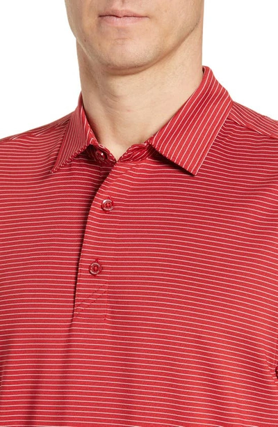 Cutter & Buck Geo Pattern Performance Recycled Polyester Blend Polo In Cardinal Red