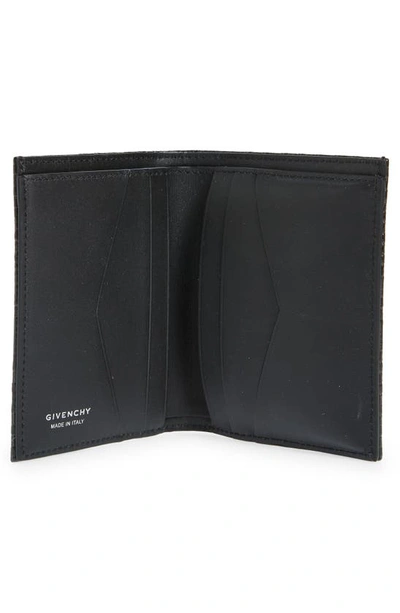 Shop Givenchy 4g Coated Canvas & Leather Card Holder In Black