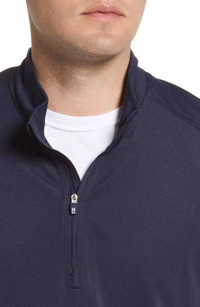 Shop Cutter & Buck Virtue Eco Recycled Fiber Piqué Quarter Zip Pullover In Navy Blue