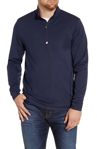 Cutter & Buck Virtue Eco Pique Recycled Quarter Zip Mens Pullover Jacket In Liberty Navy
