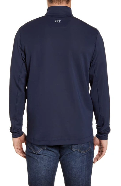 Cutter & Buck Virtue Eco Pique Recycled Quarter Zip Mens Pullover Jacket In Liberty Navy