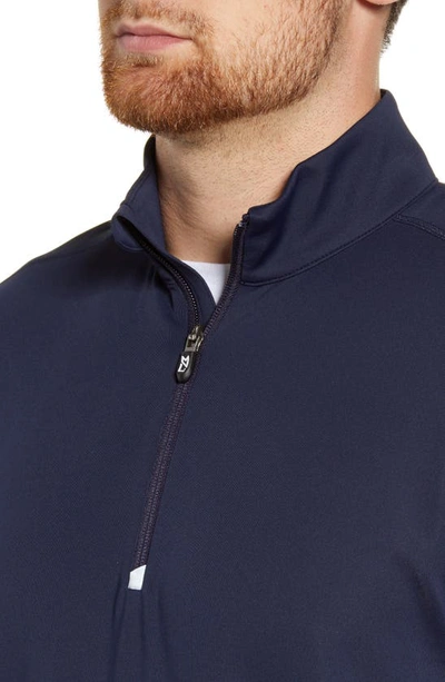 Cutter & Buck Virtue Eco Pique Recycled Quarter Zip Mens Pullover Jacket In Liberty Navy