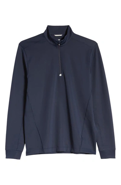 Cutter & Buck Virtue Eco Pique Recycled Quarter Zip Mens Pullover Jacket In Liberty Navy