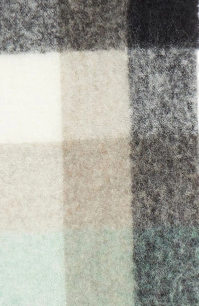 Acne Studios Vally Plaid Alpaca, Wool & Mohair Blend Scarf In Green/ Grey/ Black