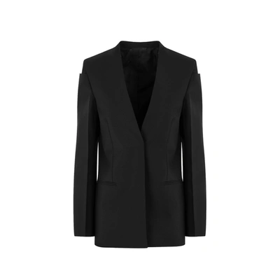 Shop Givenchy Collarless Blazer In Black