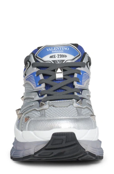 Shop Valentino Chunky Sneaker In Silver Blu/ Arg/arg Blu/ Pal