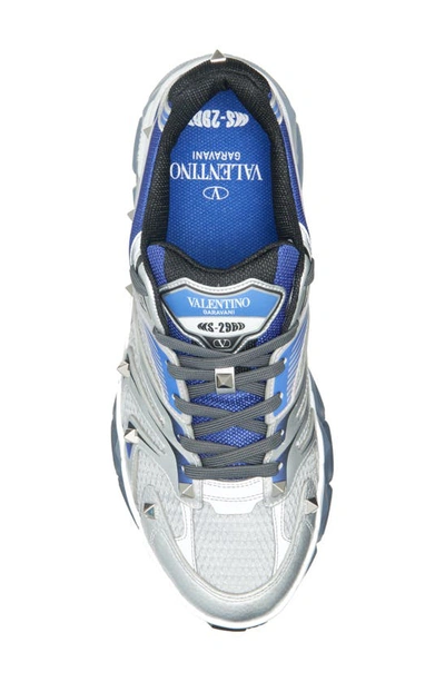 Valentino Low-top Ms-2960 Sneakers In Silver Blu/ Arg/arg Blu/ Pal