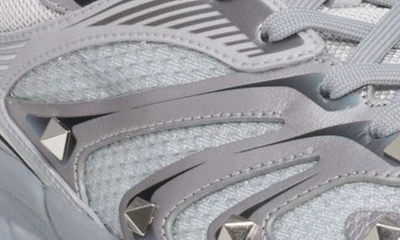 Shop Valentino Chunky Sneaker In Silver/ Alluminio/ Graphite