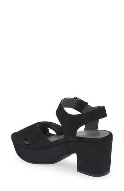 Chocolat Blu Ginny Ankle Strap Platform Sandal In Black Shimmer