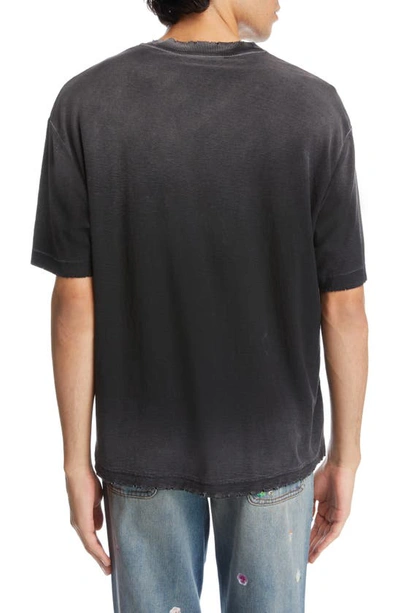 Acne Studios Men Crew Neck T-shirt With Print In Faded Black
