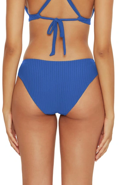 Shop Becca Line & Sand Hipster Bikini Bottoms In Blue Jay