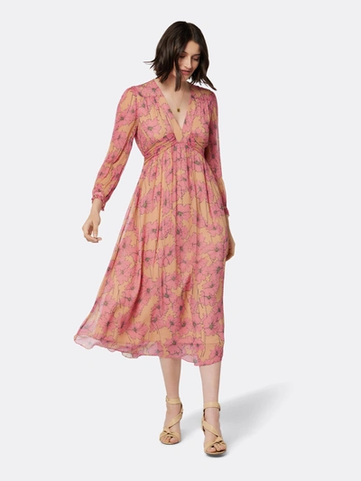 Shop Joie Kaz Midi Silk Dress In Pink