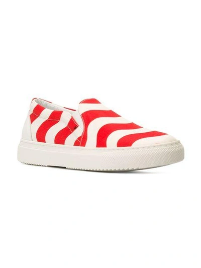 Shop Au Jour Le Jour Slip-on-sneakers Mit Print In Red White