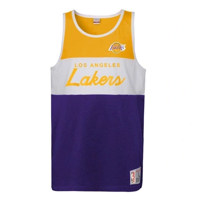 Shop Mitchell & Ness Youth  Purple/gold Los Angeles Lakers Hardwood Classics Special Script Tank Top