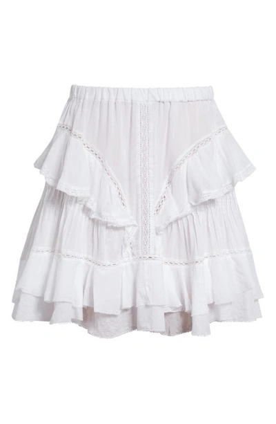 Shop Isabel Marant Étoile Moana Lace Trim Miniskirt In White