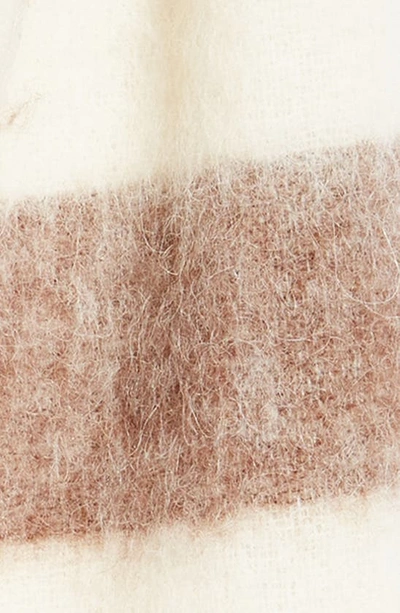 Shop Acne Studios Vally Stripe Alpaca, Wool & Mohair Blend Scarf In Brown/ White