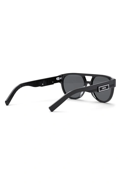 Shop Dior 'b23 R1i 54mm Oval Sunglasses In Shiny Black / Smoke