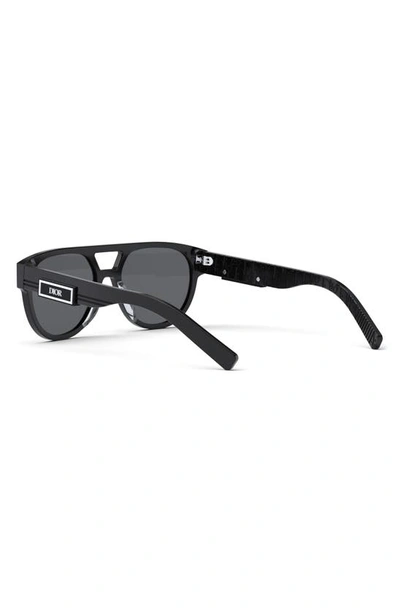 Shop Dior 'b23 R1i 54mm Oval Sunglasses In Shiny Black / Smoke