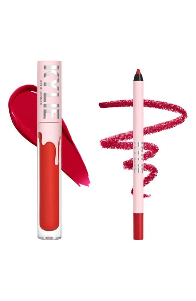 Shop Kylie Skin Velvet Lip Kit In 405 Red Velvet