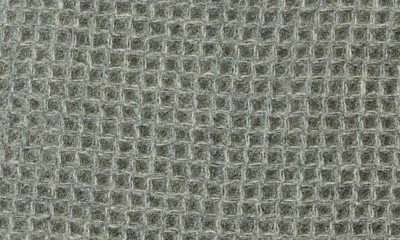 Melange Merino Wool Waffle Knit Blanket In Light Grey