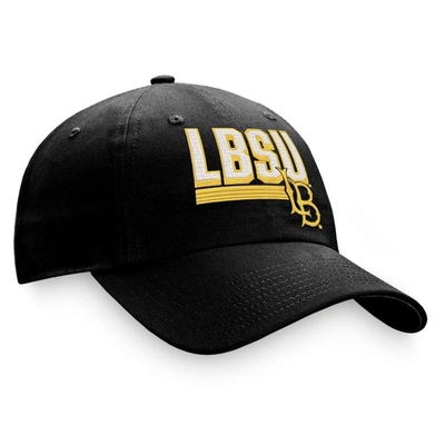 Shop Top Of The World Black Long Beach State 49ers Slice Adjustable Hat In Red