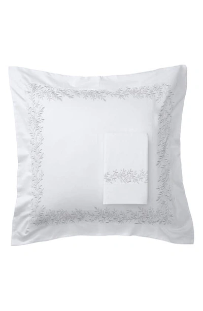 Melange 600 Thread Count Cotton Floral Pillow Shams In White