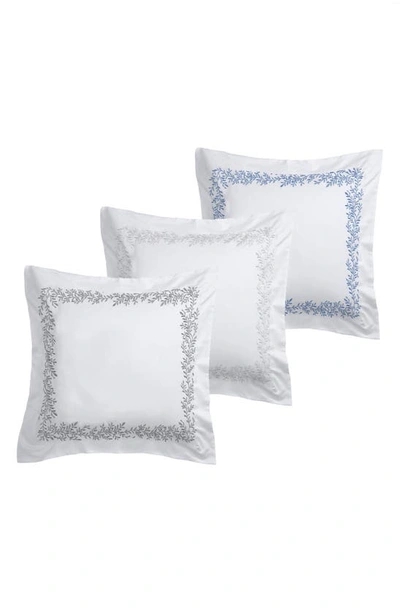 Melange 600 Thread Count Cotton Floral Pillow Shams In White