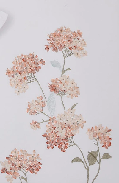 Melange Orange Hydrangea Embroidery Duvet Cover Set In Orange/ White