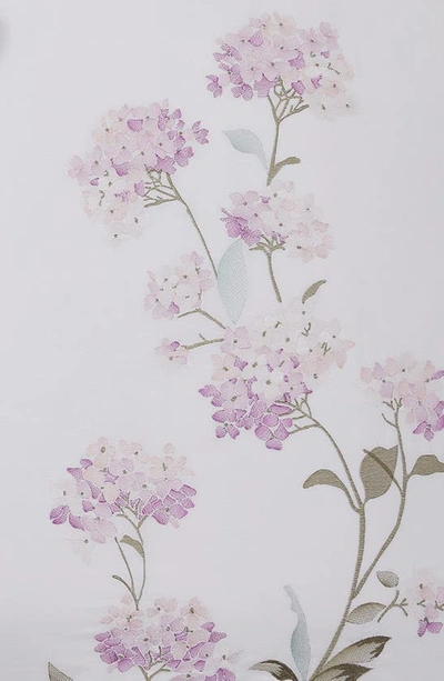 Melange Rose Hydrangea Embroidered Duvet Set In Pink/ White