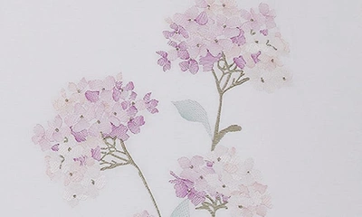 Melange Rose Hydrangea Embroidered Duvet Set In Pink/ White