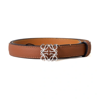 Loewe Anagram Smooth Calfskin Brass Belt Tan In 80 Cm