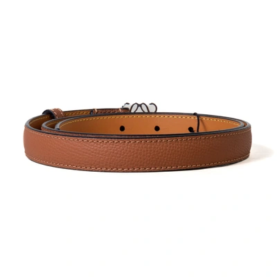 Loewe Anagram Smooth Calfskin Brass Belt Tan In 80 Cm