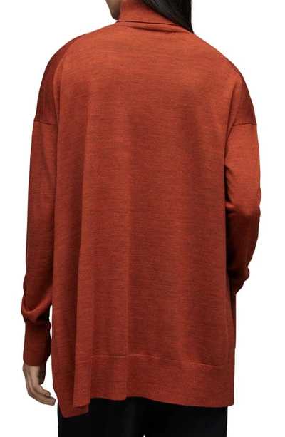 Shop Allsaints Gala Merino Wool Turtleneck Sweater In Orange Spice