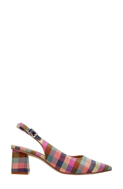 Shop Lisa Vicky Zee Pointed Toe Slingback Pump In Madras Plaid