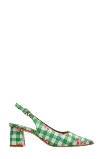 Shop Lisa Vicky Zee Pointed Toe Slingback Pump In Green Cherry