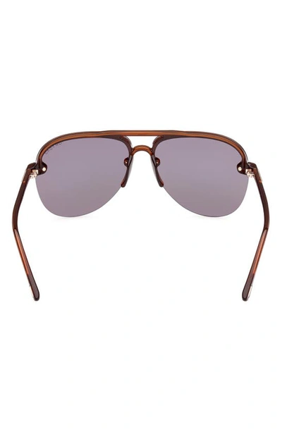 Shop Tom Ford Terry 62mm Oversize Aviator Sunglasses In Transparent Brown / Light Grey
