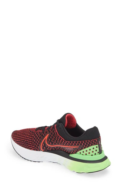 Nike React Infinity Run Flyknit 3 Running Shoe In Black/ Red/ Green/ Team Red