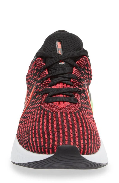 Nike React Infinity Run Flyknit 3 Running Shoe In Black/ Red/ Green/ Team Red