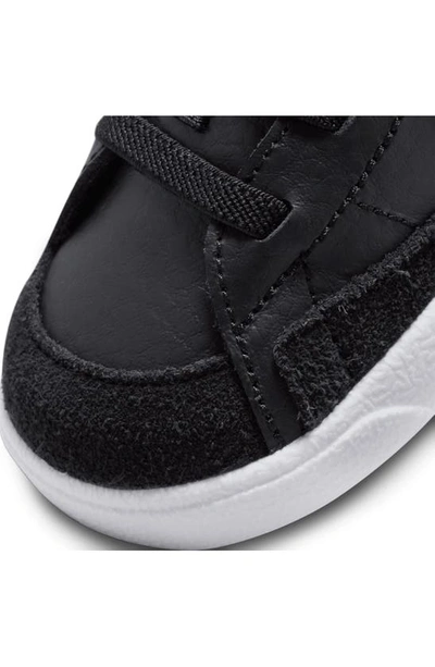 Shop Nike Blazer Mid Crib Shoe In Black/ White/ Team Orange