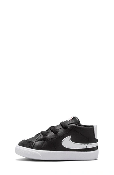 Shop Nike Blazer Mid Crib Shoe In Black/ White/ Team Orange