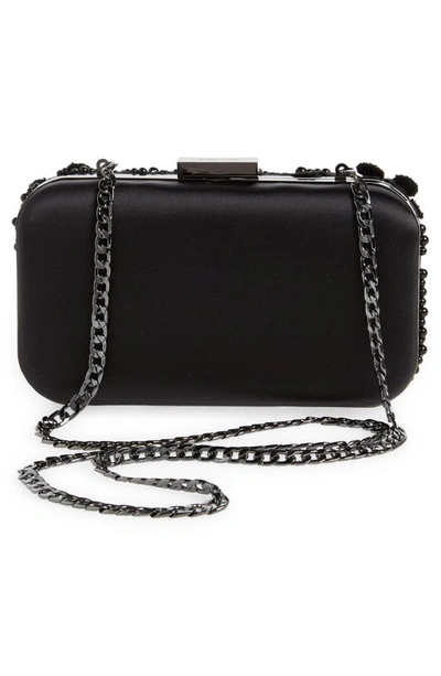 Olga Berg Beth Bead & Crystal Clutch In Black