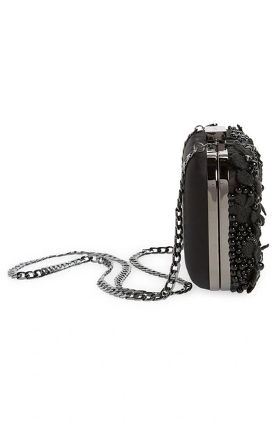 Olga Berg Beth Bead & Crystal Clutch In Black