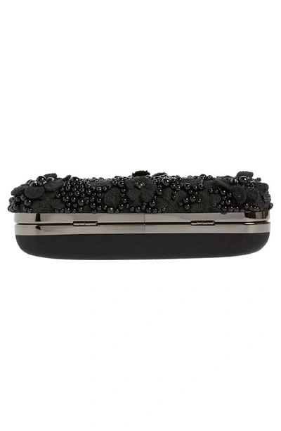 Olga Berg Beth Bead & Crystal Clutch In Black