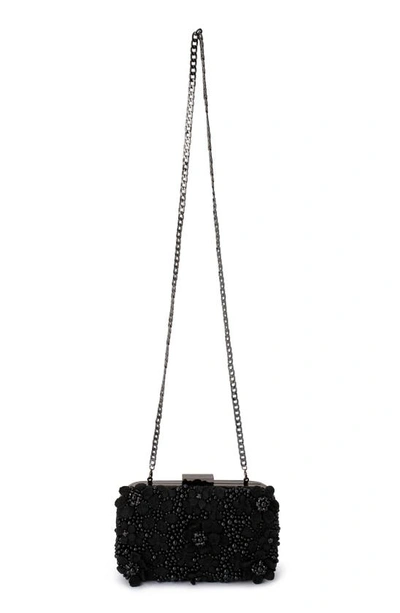 Olga Berg Beth Bead & Crystal Clutch In Black