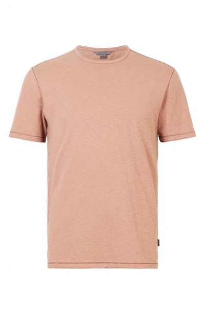 Shop John Varvatos Ashe Pima Cotton Slub T-shirt In Rust
