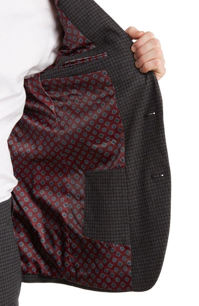 Savile Row Co Gray Check Notch Lapel Two-piece Suit Set In Grey
