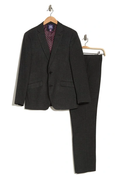 Shop Savile Row Co Gray Check Notch Lapel Two-piece Suit Set In Grey